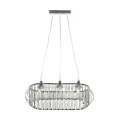 GLOBOSTAR® RAZIA  Vintage Κρεμαστό Φωτιστικό Οροφής με Ντουί 3 x E27 AC 220-240V IP20 - Ασημί & Διάφανο - Μ60 x Π30 x Υ25cm