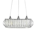 GLOBOSTAR® RAZIA  Vintage Κρεμαστό Φωτιστικό Οροφής με Ντουί 3 x E27 AC 220-240V IP20 - Ασημί & Διάφανο - Μ60 x Π30 x Υ25cm