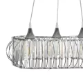 GLOBOSTAR® RAZIA  Vintage Κρεμαστό Φωτιστικό Οροφής με Ντουί 3 x E27 AC 220-240V IP20 - Ασημί & Διάφανο - Μ60 x Π30 x Υ25cm