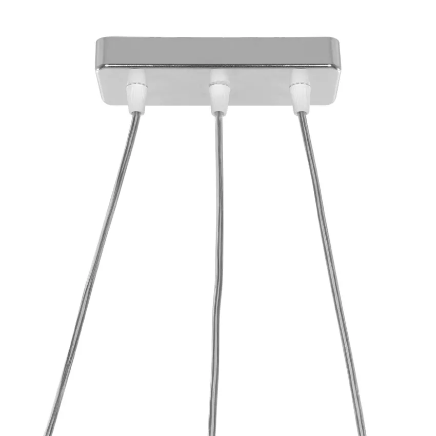 GLOBOSTAR® RAZIA  Vintage Κρεμαστό Φωτιστικό Οροφής με Ντουί 3 x E27 AC 220-240V IP20 - Ασημί & Διάφανο - Μ60 x Π30 x Υ25cm