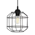 RAYNO  Vintage Κρεμαστό Φωτιστικό Πλέγμα Τρίφωτο 3 x E27 IP20 Μαύρο Μέταλλο - Μ40 x Π40 x Υ60cm