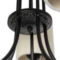 TRITON  Vintage Κρεμαστό Φωτιστικό Καπέλο Πολύφωτο 5 x E27 IP20 Μαύρο Μέταλλο με Μπέζ Ύφασμα - Μ50 x Π50 x Υ48cm