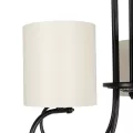 TRITON  Vintage Κρεμαστό Φωτιστικό Καπέλο Πολύφωτο 5 x E27 IP20 Μαύρο Μέταλλο με Μπέζ Ύφασμα - Μ50 x Π50 x Υ48cm