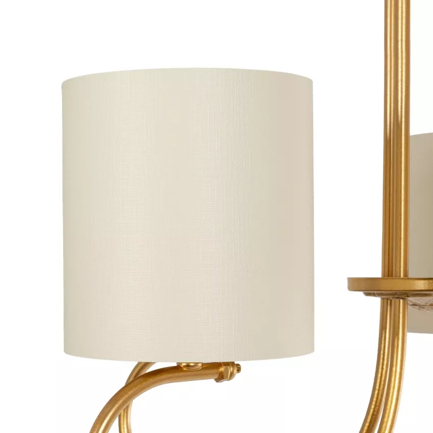 GLOBOSTAR® TRITON  Vintage Κρεμαστό Φωτιστικό Οροφής με Ντουί 5 x E27 AC 220-240V IP20 - Χρυσό & Μπεζ - Μ50 x Π50 x Υ48cm