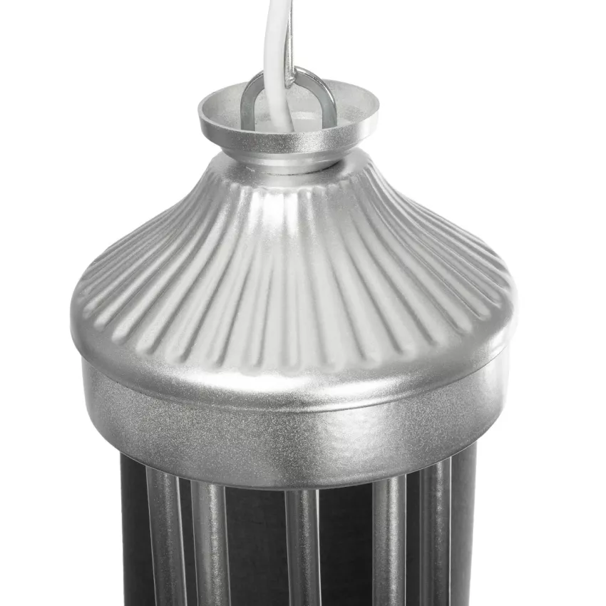 TRITON  Vintage Κρεμαστό Φωτιστικό Καπέλο Πολύφωτο 5 x E27 IP20 Ασημί Μέταλλο με Γκρί Ύφασμα - Μ50 x Π50 x Υ48cm