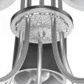 TRITON  Vintage Κρεμαστό Φωτιστικό Καπέλο Πολύφωτο 5 x E27 IP20 Ασημί Μέταλλο με Γκρί Ύφασμα - Μ50 x Π50 x Υ48cm