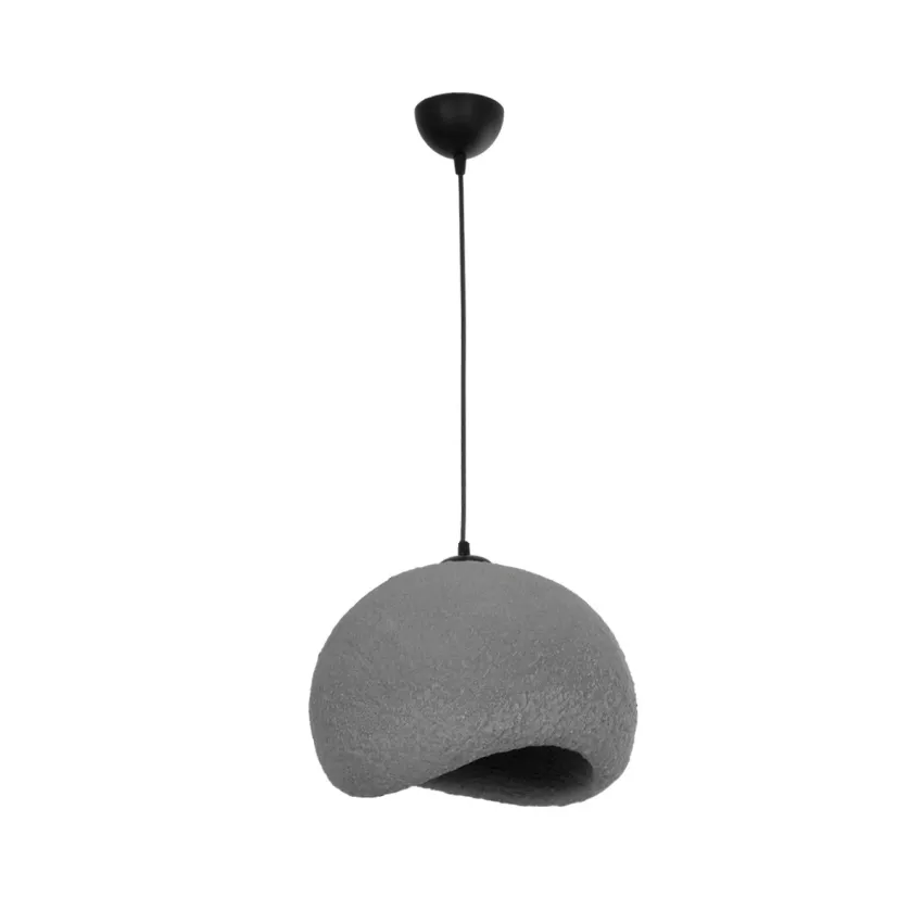 GLOBOSTAR® STONE  Μοντέρνο Κρεμαστό Φωτιστικό Οροφής με Ντουί 1 x E27 AC 220-240V IP20 - Γκρι - Μ35 x Π31 x Υ26cm