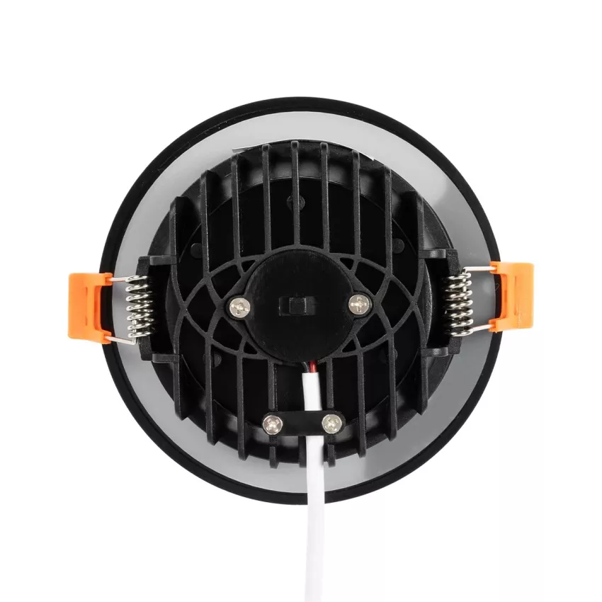 GLOBOSTAR® WATERA  Χωνευτό Downlight Σποτ Panel LED 12W 1500lm 120° AC 220-240V Αδιάβροχο IP54 Ρυθμιζόμενο Λευκό CCT με Διακόπτη στο Σώμα 2700K/4500K/6000K Dimmable - Lumileds SMD Chip & TÜV SÜD Driver - Μαύρο Ματ - Μ10.8 x Π10.8 x Υ3.2cm / Q9cm