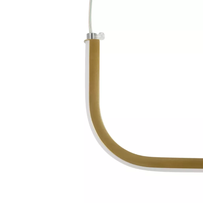 GLOBOSTAR® LINARIA  Μοντέρνο Κρεμαστό Φωτιστικό Οροφής LED 36W 4150lm 180° AC 220-240V IP20 Ρυθμιζόμενο Λευκό CCT με Χειριστήριο από 2700K έως 6000K Dimmable - Lumileds SMD Chip - Χρυσό Βούρτσας - Μ120 x Π2 x Υ10cm