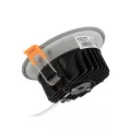GLOBOSTAR® WATERA  Χωνευτό Downlight Σποτ Panel Μπάνιου & WC LED 12W 1500lm 120° AC 220-240V Αδιάβροχο IP54 Ρυθμιζόμενο Λευκό CCT με Διακόπτη στο Σώμα 2700K/4500K/6000K Dimmable - Lumileds SMD Chip & TÜV SÜD Driver - Γκρι Ανθρακί Ματ - Μ10.8 x Π10