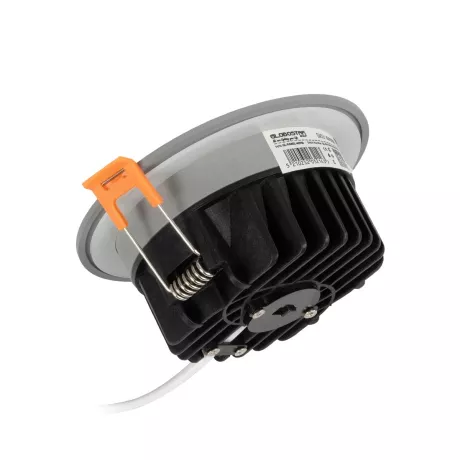 GLOBOSTAR® WATERA  Χωνευτό Downlight Σποτ Panel Μπάνιου & WC LED 12W 1500lm 120° AC 220-240V Αδιάβροχο IP54 Ρυθμιζόμενο Λευκό CCT με Διακόπτη στο Σώμα 2700K/4500K/6000K Dimmable - Lumileds SMD Chip & TÜV SÜD Driver - Γκρι Ανθρακί Ματ - Μ10.8 x Π10