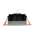 GLOBOSTAR® WATERA  Χωνευτό Downlight Σποτ Panel Μπάνιου & WC LED 12W 1500lm 120° AC 220-240V Αδιάβροχο IP54 Ρυθμιζόμενο Λευκό CCT με Διακόπτη στο Σώμα 2700K/4500K/6000K Dimmable - Lumileds SMD Chip & TÜV SÜD Driver - Γκρι Ανθρακί Ματ - Μ10.8 x Π10
