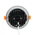 GLOBOSTAR® WATERA  Χωνευτό Downlight Σποτ Panel Μπάνιου & WC LED 12W 1500lm 120° AC 220-240V Αδιάβροχο IP54 Ρυθμιζόμενο Λευκό CCT με Διακόπτη στο Σώμα 2700K/4500K/6000K Dimmable - Lumileds SMD Chip & TÜV SÜD Driver - Γκρι Ανθρακί Ματ - Μ10.8 x Π10