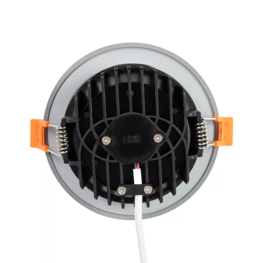 GLOBOSTAR® WATERA  Χωνευτό Downlight Σποτ Panel Μπάνιου & WC LED 12W 1500lm 120° AC 220-240V Αδιάβροχο IP54 Ρυθμιζόμενο Λευκό CCT με Διακόπτη στο Σώμα 2700K/4500K/6000K Dimmable - Lumileds SMD Chip & TÜV SÜD Driver - Γκρι Ανθρακί Ματ - Μ10.8 x Π10