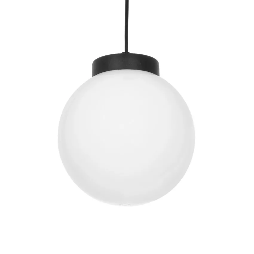 GLOBOSTAR® AGROS  Κρεμαστό Φωτιστικό Οροφής Κήπου με Ντουί 1 x E27 AC 220-240V Αδιάβροχο IP65 - Λευκό & Μάυρο - Μ20 x Π20 x Υ22cm