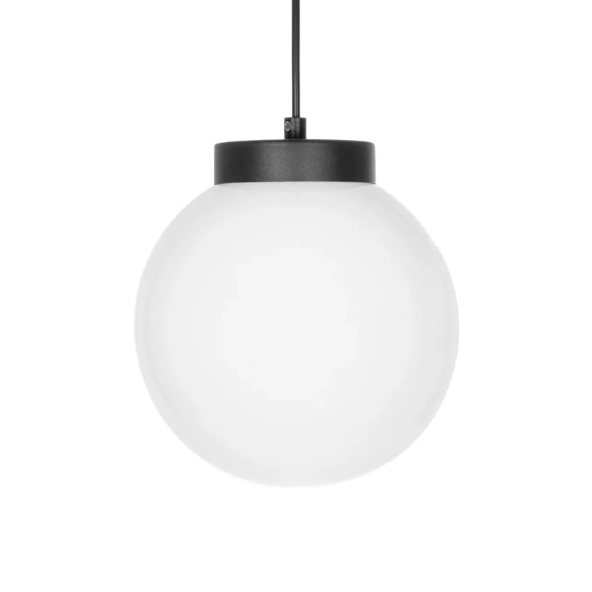 GLOBOSTAR® AGROS  Κρεμαστό Φωτιστικό Οροφής Κήπου με Ντουί 1 x E27 AC 220-240V Αδιάβροχο IP65 - Λευκό & Μάυρο - Μ20 x Π20 x Υ22cm