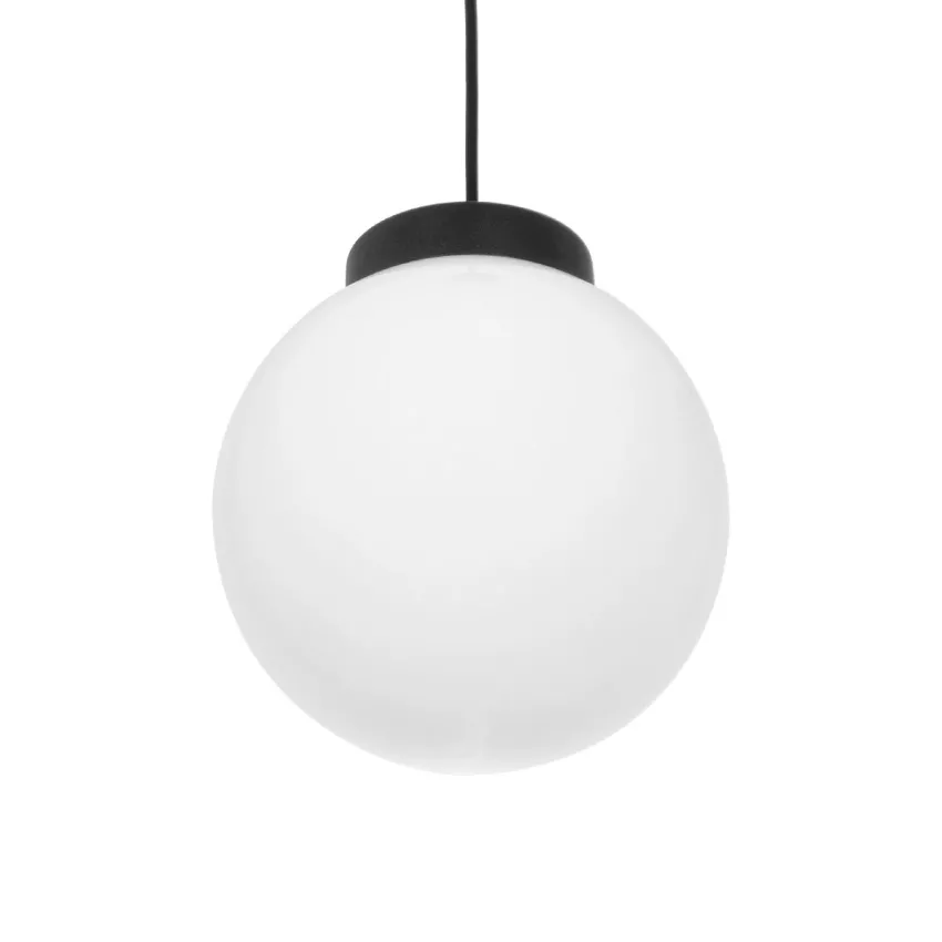 GLOBOSTAR® AGROS  Κρεμαστό Φωτιστικό Οροφής Κήπου με Ντουί 1 x E27 AC 220-240V Αδιάβροχο IP65 - Λευκό & Μάυρο - Μ20 x Π20 x Υ22cm