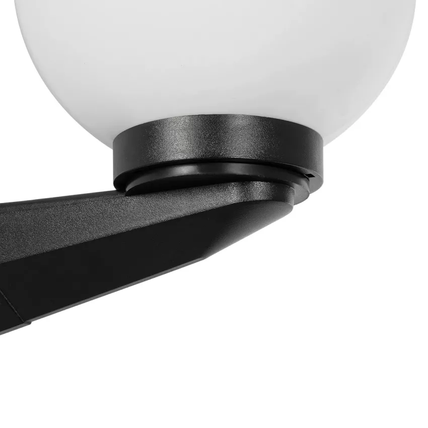 GLOBOSTAR® AGROS  Φωτιστικό Τοίχου - Απλίκα Κήπου με Ντουί 1 x E27 AC 220-240V Αδιάβροχο IP65 - Λευκό & Μάυρο - Μ20 x Π20 x Υ30cm