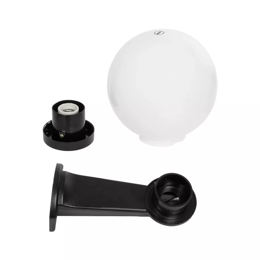 GLOBOSTAR® AGROS  Φωτιστικό Τοίχου - Απλίκα Κήπου με Ντουί 1 x E27 AC 220-240V Αδιάβροχο IP65 - Λευκό & Μάυρο - Μ20 x Π20 x Υ30cm