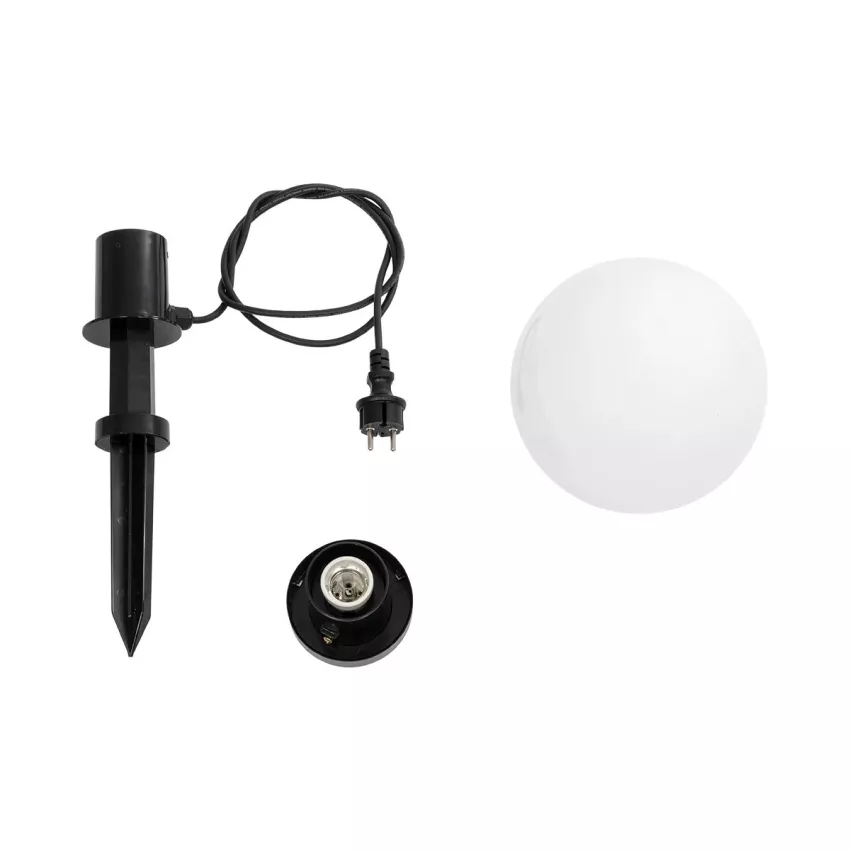 GLOBOSTAR® AGROS  Φωτιστικό Κήπου / Καρφωτό με Ντουί 1 x E27 AC 220-240V Αδιάβροχο IP65 - Λευκό & Μάυρο - Μ20 x Π20 x Υ54cm