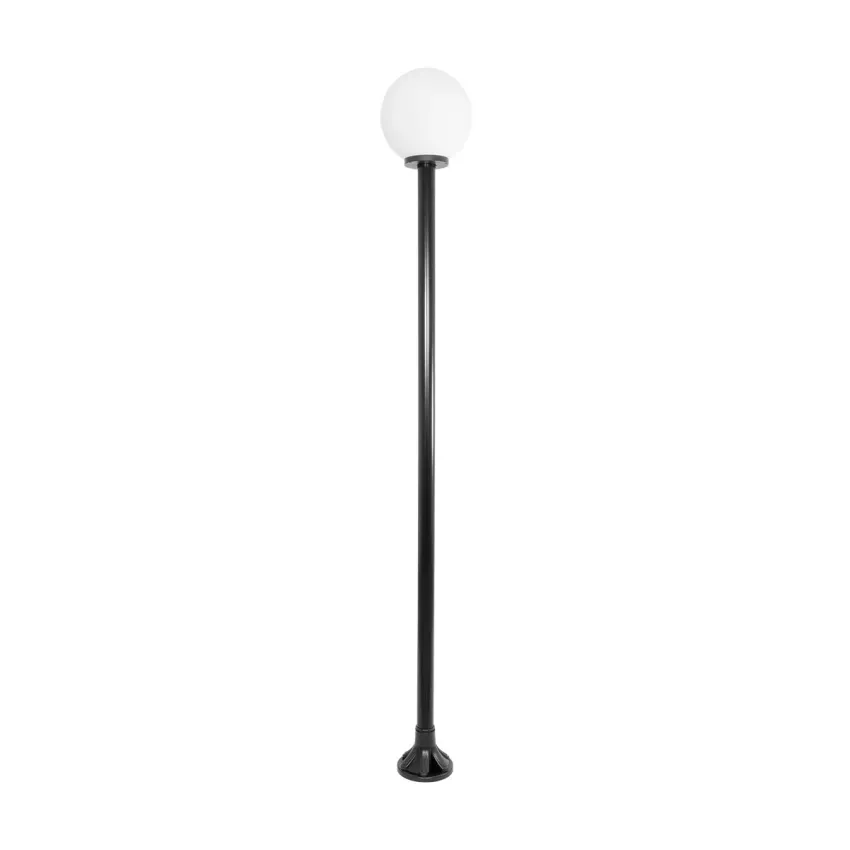 GLOBOSTAR® AGROS  Φωτιστικό Κολωνάκι Κήπου με Ντουί 1 x E27 AC 220-240V Αδιάβροχο IP65 - Λευκό & Μάυρο - Μ30 x Π30 x Υ240cm