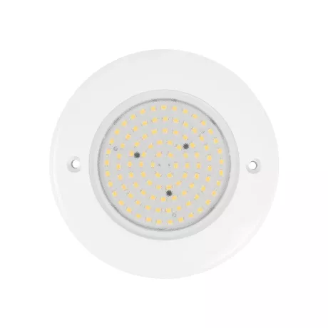 GLOBOSTAR® POOLARTY  Υποβρύχιο Φωτιστικό για Σιντριβάνια/Πισίνες LED 8W 600lm 120° DC 12V Αδιάβροχο IP68 Θερμό Λευκό 2700K Dimmable - Bridgelux SMD Chip - 1m VDE Rubber Καλώδιο - Φ13 x Υ2cm