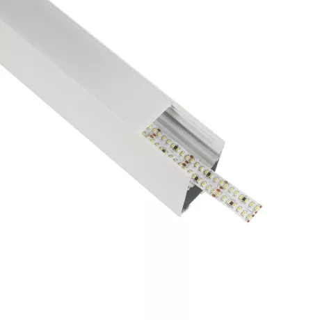 GLOBOSTAR® ALP-LINEAR LUMILINE -3M Επιφανειακό / Κρεμαστό Προφίλ Αλουμινίου με Λευκό Γαλακτερό Πατητό Κάλυμμα για Ταινίες LED IP20 - Λευκό Ματ - Μ300 x Π3.5 x Υ7cm