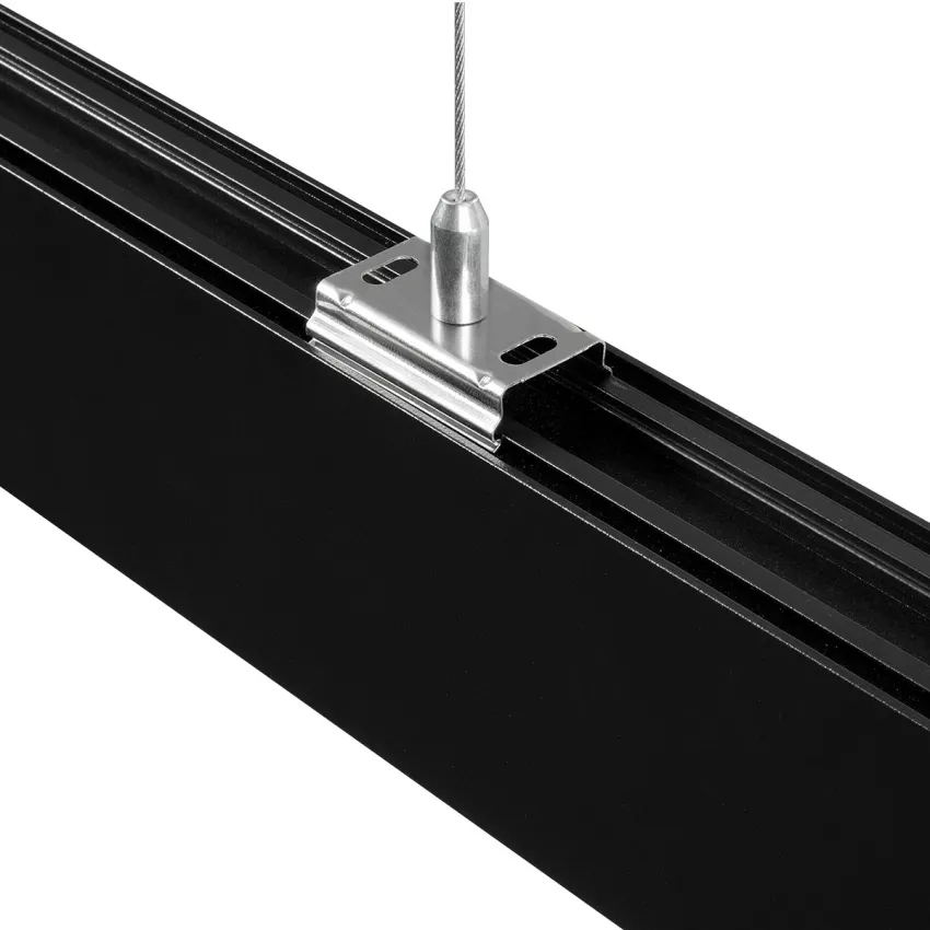GLOBOSTAR® ALP-LINEAR LUMILINE -3M Επιφανειακό / Κρεμαστό Προφίλ Αλουμινίου με Λευκό Γαλακτερό Πατητό Κάλυμμα για Ταινίες LED IP20 - Μαύρο Ματ - Μ300 x Π3.5 x Υ7cm
