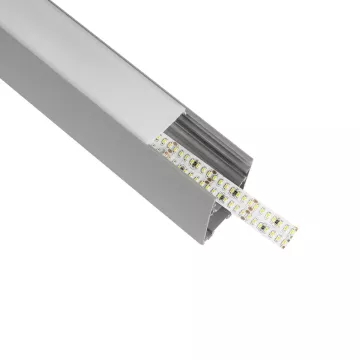 GLOBOSTAR® ALP-LINEAR LUMILINE -3M Επιφανειακό / Κρεμαστό Προφίλ Αλουμινίου με Λευκό Γαλακτερό Πατητό Κάλυμμα για Ταινίες LED IP20 - Γκρι Ανθρακί Ματ - Μ300 x Π3.5 x Υ7cm