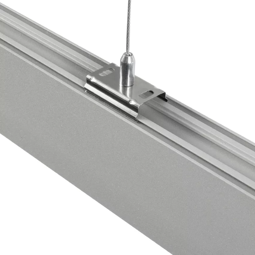 GLOBOSTAR® ALP-LINEAR LUMILINE -3M Επιφανειακό / Κρεμαστό Προφίλ Αλουμινίου με Λευκό Γαλακτερό Πατητό Κάλυμμα για Ταινίες LED IP20 - Γκρι Ανθρακί Ματ - Μ300 x Π3.5 x Υ7cm