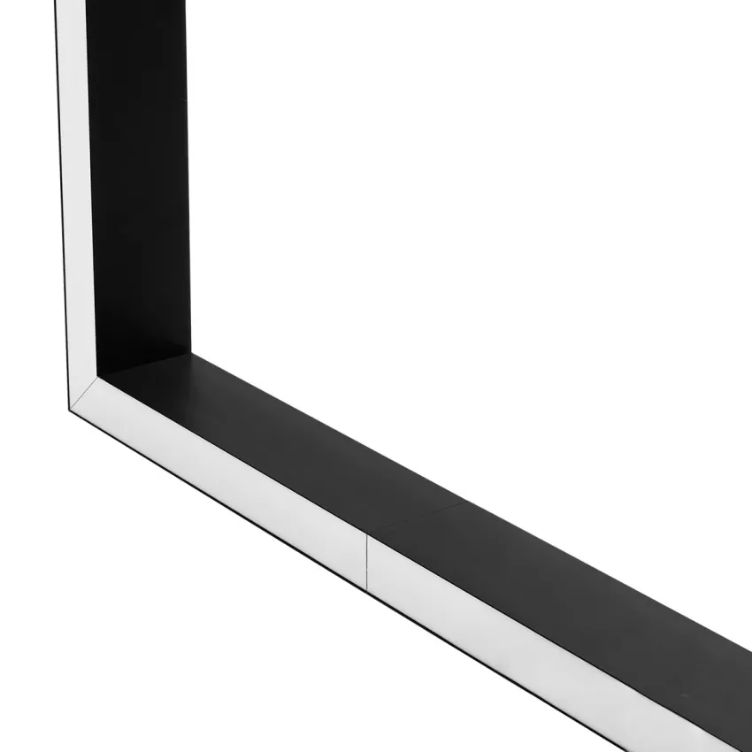 GLOBOSTAR® ALP-CORNER-SIDE90 LUMILINE  Επιφανειακό / Κρεμαστό Προφίλ Αλουμινίου Γωνία με Λευκό Γαλακτερό Πατητό Κάλυμμα για Ταινίες LED IP20 - Μαύρο Ματ - Μ30 x Π3.5 x Υ7cm