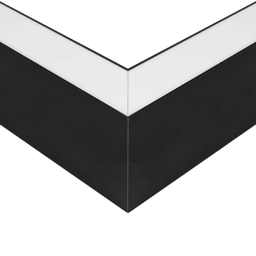 GLOBOSTAR® ALP-CORNER-SIDE90 LUMILINE  Επιφανειακό / Κρεμαστό Προφίλ Αλουμινίου Γωνία με Λευκό Γαλακτερό Πατητό Κάλυμμα για Ταινίες LED IP20 - Μαύρο Ματ - Μ30 x Π3.5 x Υ7cm