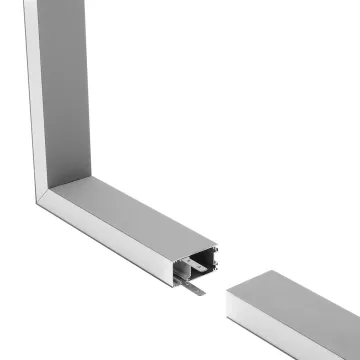 GLOBOSTAR® ALP-CORNER-SIDE90 LUMILINE  Επιφανειακό / Κρεμαστό Προφίλ Αλουμινίου Γωνία με Λευκό Γαλακτερό Πατητό Κάλυμμα για Ταινίες LED IP20 - Γκρι Ανθρακί Ματ - Μ30 x Π3.5 x Υ7cm
