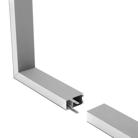 GLOBOSTAR® ALP-CORNER-SIDE90 LUMILINE  Επιφανειακό / Κρεμαστό Προφίλ Αλουμινίου Γωνία με Λευκό Γαλακτερό Πατητό Κάλυμμα για Ταινίες LED IP20 - Γκρι Ανθρακί Ματ - Μ30 x Π3.5 x Υ7cm