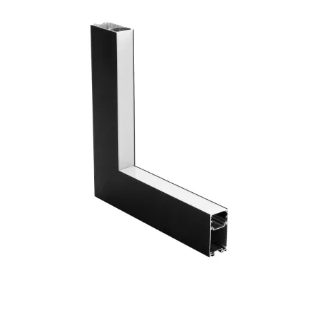 GLOBOSTAR® ALP-CORNER-IN90 LUMILINE  Επιφανειακό / Κρεμαστό Προφίλ Αλουμινίου Γωνία με Λευκό Γαλακτερό Πατητό Κάλυμμα για Ταινίες LED IP20 - Μαύρο Ματ - Μ30 x Π3.5 x Υ7cm