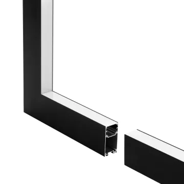 GLOBOSTAR® ALP-CORNER-IN90 LUMILINE  Επιφανειακό / Κρεμαστό Προφίλ Αλουμινίου Γωνία με Λευκό Γαλακτερό Πατητό Κάλυμμα για Ταινίες LED IP20 - Μαύρο Ματ - Μ30 x Π3.5 x Υ7cm