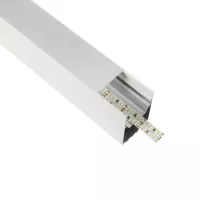 GLOBOSTAR® ALP-LINEAR BRIGHTRAIL -3M Επιφανειακό / Κρεμαστό Προφίλ Αλουμινίου με Λευκό Γαλακτερό Πατητό Κάλυμμα για Ταινίες LED IP20 - Λευκό Ματ - Μ300 x Π5 x Υ7.5cm