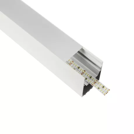 GLOBOSTAR® ALP-LINEAR BRIGHTRAIL -3M Επιφανειακό / Κρεμαστό Προφίλ Αλουμινίου με Λευκό Γαλακτερό Πατητό Κάλυμμα για Ταινίες LED IP20 - Λευκό Ματ - Μ300 x Π5 x Υ7.5cm