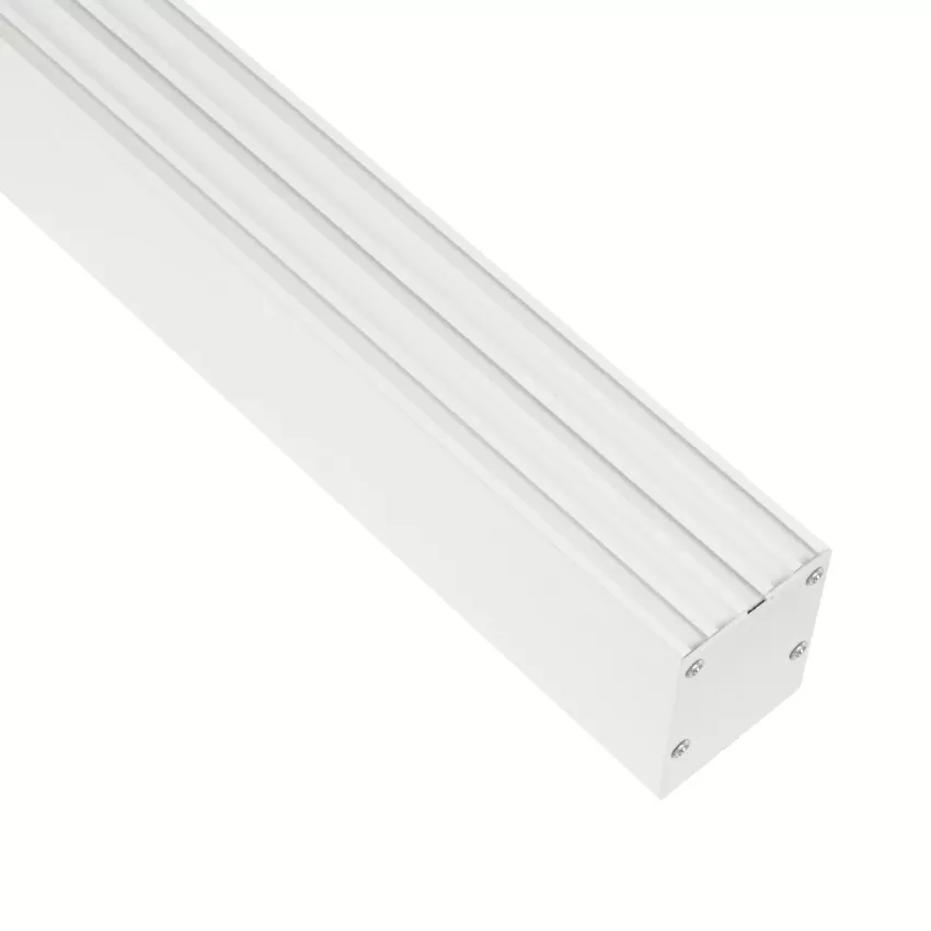 GLOBOSTAR® ALP-LINEAR BRIGHTRAIL -3M Επιφανειακό / Κρεμαστό Προφίλ Αλουμινίου με Λευκό Γαλακτερό Πατητό Κάλυμμα για Ταινίες LED IP20 - Λευκό Ματ - Μ300 x Π5 x Υ7.5cm
