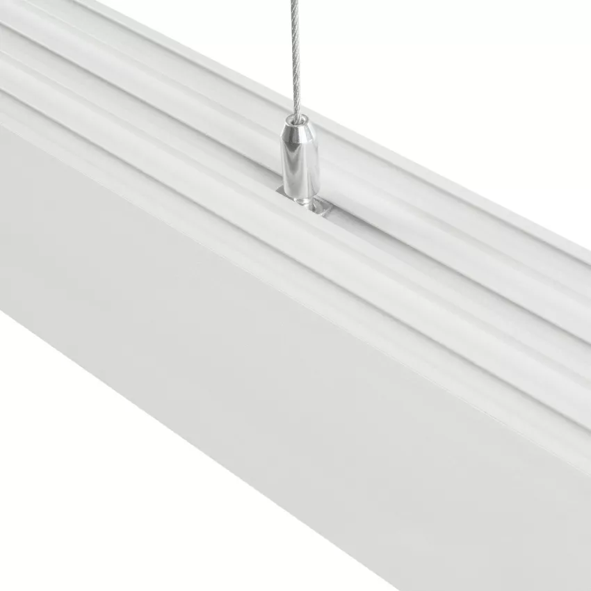 GLOBOSTAR® ALP-LINEAR BRIGHTRAIL -3M Επιφανειακό / Κρεμαστό Προφίλ Αλουμινίου με Λευκό Γαλακτερό Πατητό Κάλυμμα για Ταινίες LED IP20 - Λευκό Ματ - Μ300 x Π5 x Υ7.5cm