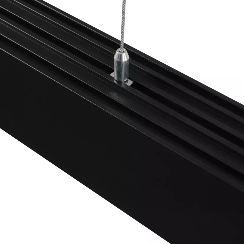 GLOBOSTAR® ALP-LINEAR BRIGHTRAIL -3M Επιφανειακό / Κρεμαστό Προφίλ Αλουμινίου με Λευκό Γαλακτερό Πατητό Κάλυμμα για Ταινίες LED IP20 - Μαύρο Ματ - Μ300 x Π5 x Υ7.5cm