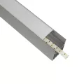 GLOBOSTAR® ALP-LINEAR BRIGHTRAIL -3M Επιφανειακό / Κρεμαστό Προφίλ Αλουμινίου με Λευκό Γαλακτερό Πατητό Κάλυμμα για Ταινίες LED IP20 - Γκρι Ανθρακί Ματ - Μ300 x Π5 x Υ7.5cm