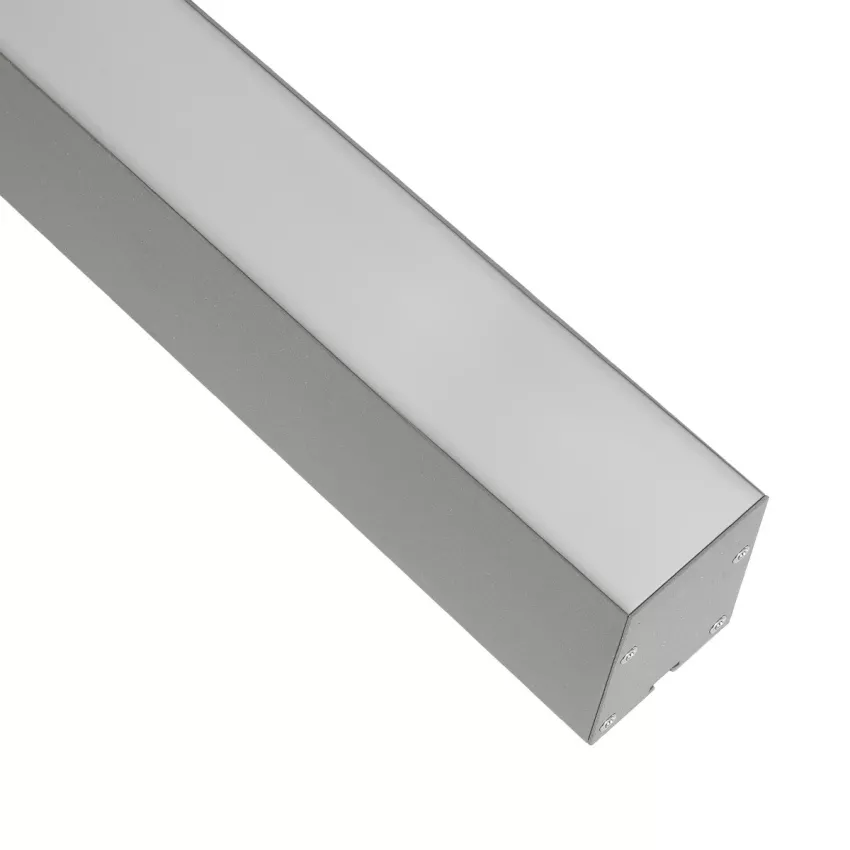 GLOBOSTAR® ALP-LINEAR BRIGHTRAIL -3M Επιφανειακό / Κρεμαστό Προφίλ Αλουμινίου με Λευκό Γαλακτερό Πατητό Κάλυμμα για Ταινίες LED IP20 - Γκρι Ανθρακί Ματ - Μ300 x Π5 x Υ7.5cm