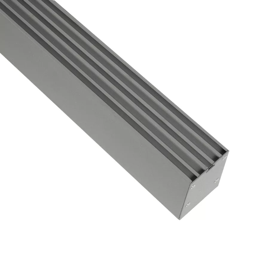 GLOBOSTAR® ALP-LINEAR BRIGHTRAIL -3M Επιφανειακό / Κρεμαστό Προφίλ Αλουμινίου με Λευκό Γαλακτερό Πατητό Κάλυμμα για Ταινίες LED IP20 - Γκρι Ανθρακί Ματ - Μ300 x Π5 x Υ7.5cm