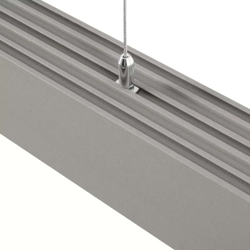 GLOBOSTAR® ALP-LINEAR BRIGHTRAIL -3M Επιφανειακό / Κρεμαστό Προφίλ Αλουμινίου με Λευκό Γαλακτερό Πατητό Κάλυμμα για Ταινίες LED IP20 - Γκρι Ανθρακί Ματ - Μ300 x Π5 x Υ7.5cm