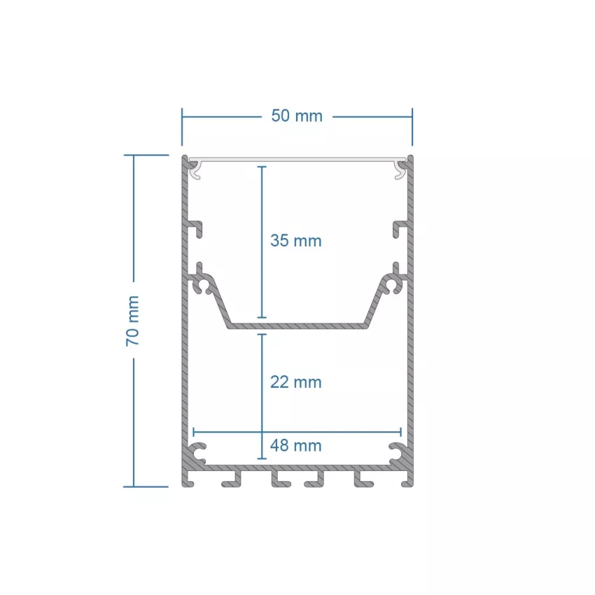 GLOBOSTAR® ALP-CORNER-SIDE90 BRIGHTRAIL  Επιφανειακό / Κρεμαστό Προφίλ Αλουμινίου Γωνία με Λευκό Γαλακτερό Πατητό Κάλυμμα για Ταινίες LED IP20 - Λευκό Ματ - Μ30 x Π5 x Υ7.5cm