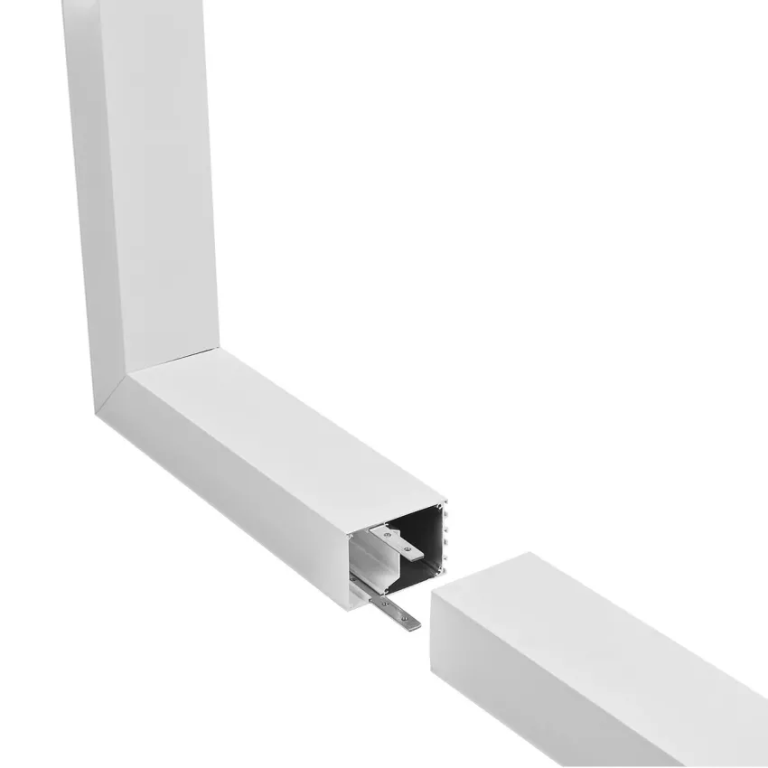 GLOBOSTAR® ALP-CORNER-SIDE90 BRIGHTRAIL  Επιφανειακό / Κρεμαστό Προφίλ Αλουμινίου Γωνία με Λευκό Γαλακτερό Πατητό Κάλυμμα για Ταινίες LED IP20 - Λευκό Ματ - Μ30 x Π5 x Υ7.5cm