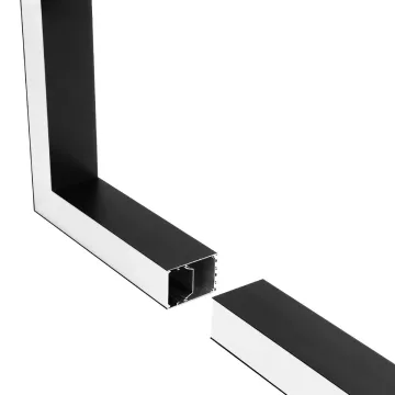 GLOBOSTAR® ALP-CORNER-SIDE90 BRIGHTRAIL  Επιφανειακό / Κρεμαστό Προφίλ Αλουμινίου Γωνία με Λευκό Γαλακτερό Πατητό Κάλυμμα για Ταινίες LED IP20 - Μαύρο Ματ - Μ30 x Π5 x Υ7.5cm