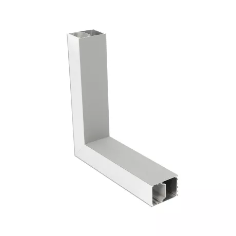 GLOBOSTAR® ALP-CORNER-SIDE90 BRIGHTRAIL  Επιφανειακό / Κρεμαστό Προφίλ Αλουμινίου Γωνία με Λευκό Γαλακτερό Πατητό Κάλυμμα για Ταινίες LED IP20 - Γκρι Ανθρακί Ματ - Μ30 x Π5 x Υ7.5cm