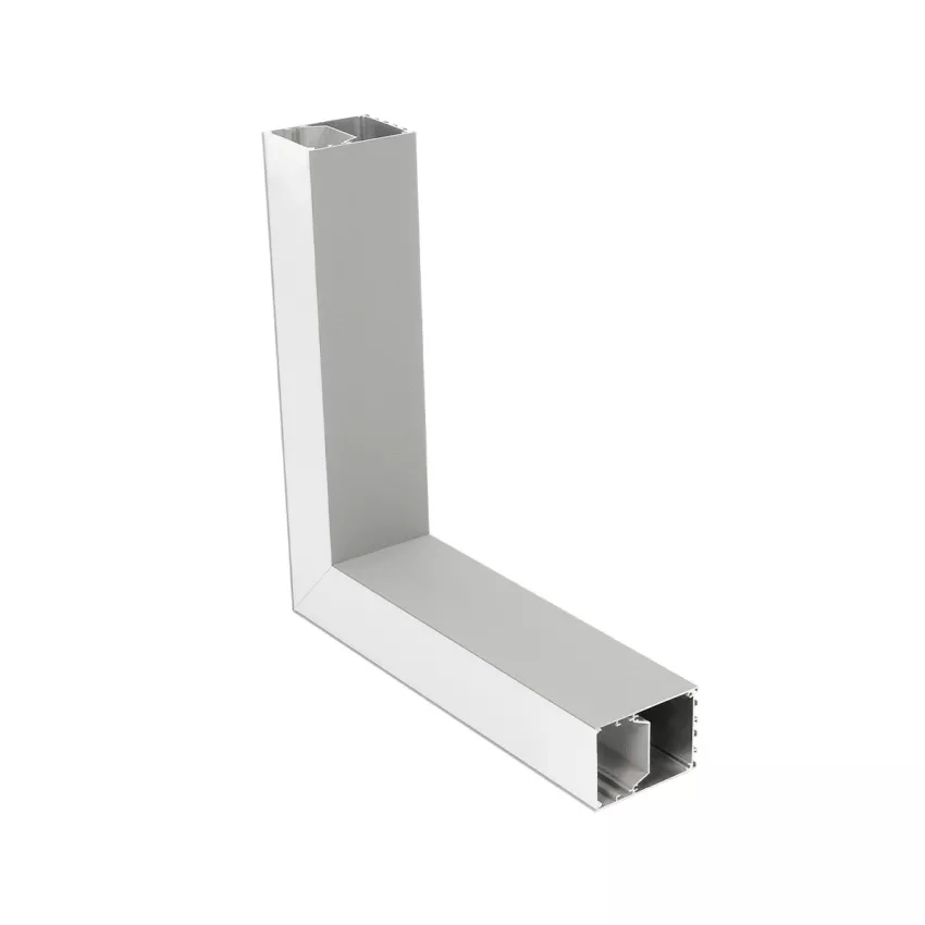 GLOBOSTAR® ALP-CORNER-SIDE90 BRIGHTRAIL  Επιφανειακό / Κρεμαστό Προφίλ Αλουμινίου Γωνία με Λευκό Γαλακτερό Πατητό Κάλυμμα για Ταινίες LED IP20 - Γκρι Ανθρακί Ματ - Μ30 x Π5 x Υ7.5cm